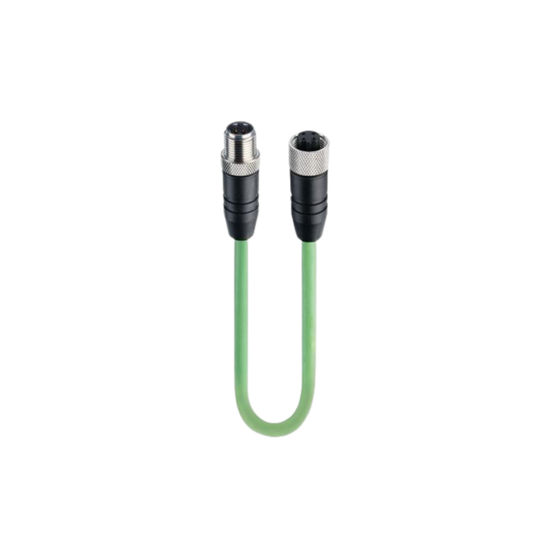 M12 - D-Coded Fast ethernet CAT5E Double-ended cordset Male- Female (1)